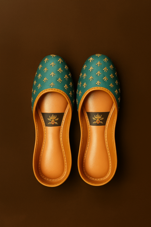Royal Teal Handcrafted Khussa - Image 2