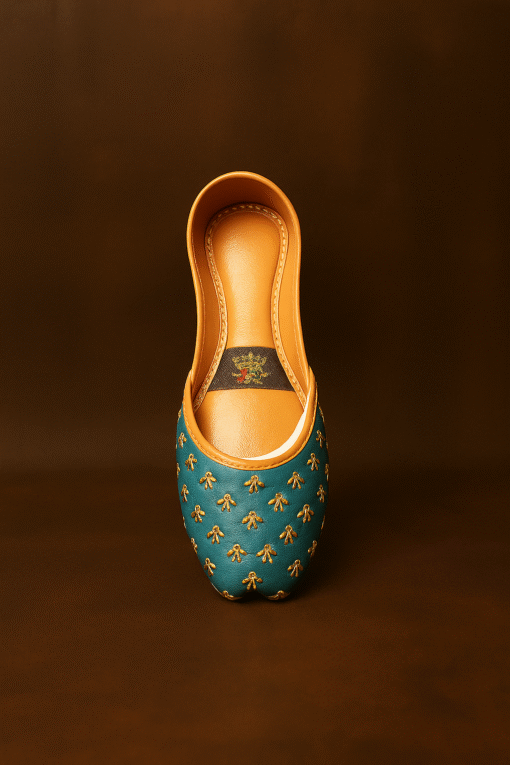 Royal Teal Handcrafted Khussa - Image 3