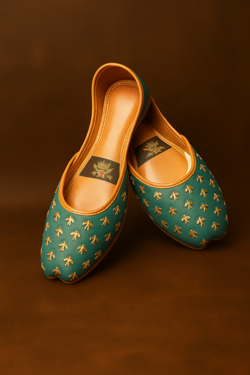 Royal Teal Handcrafted Khussa - Image 4