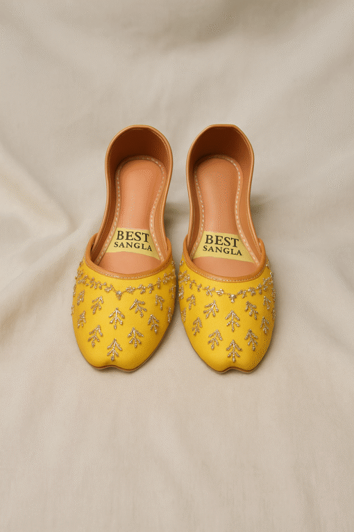 Yellow Embellished Traditional Khussa - Image 2