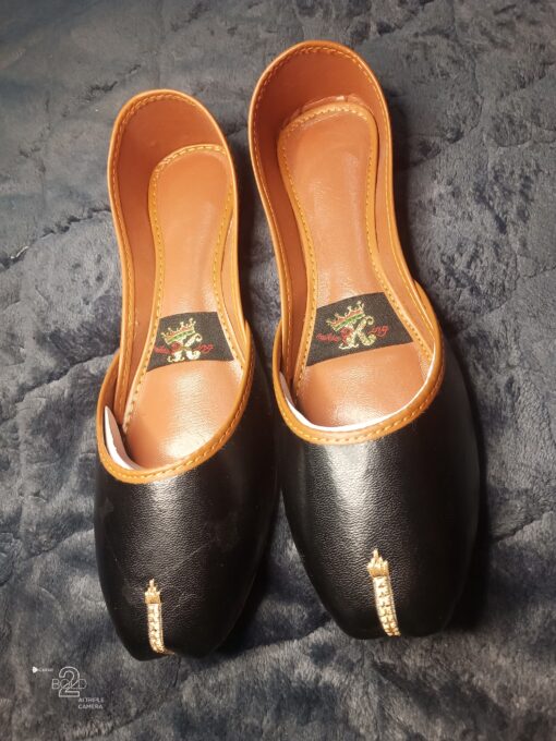 Classic Black Leather Khussa - Image 3