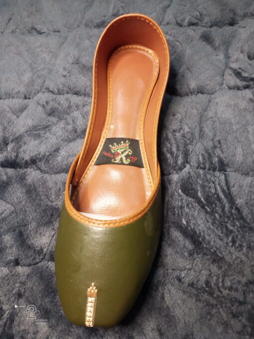 Classic Green Leather Khussa - Image 3