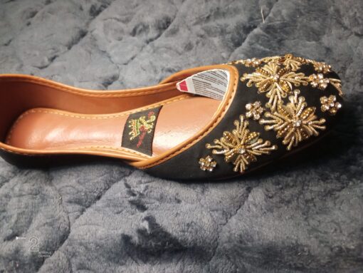 Fancy Black Embellished Khussa - Image 4