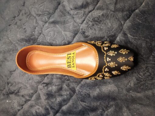 Black Embellished Traditional Khussa - Image 3