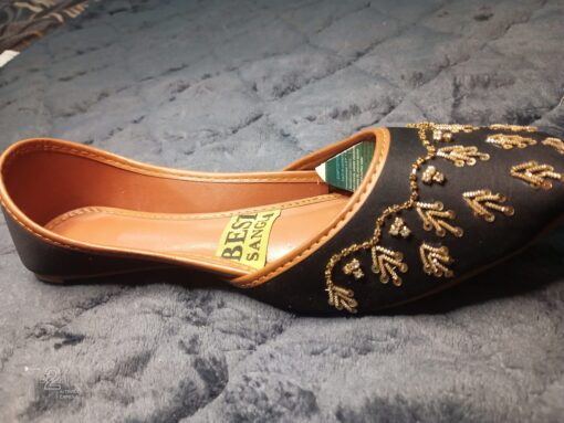 Black Embellished Traditional Khussa - Image 4
